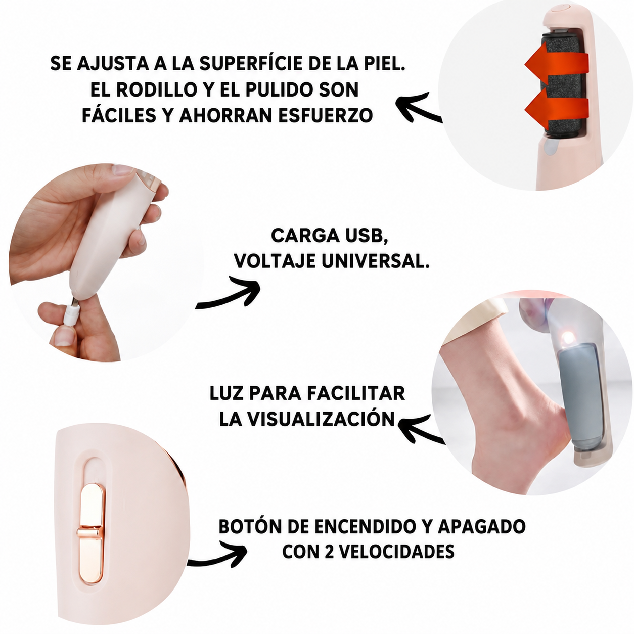 REMOVEDOR ELÉCTRICO DE CALLOS PARA PIES